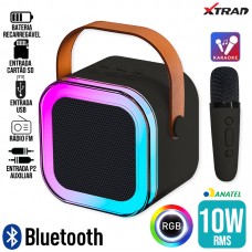 Caixa de Som Bluetooth 10W RGB XDG-62 Xtrad - Preta